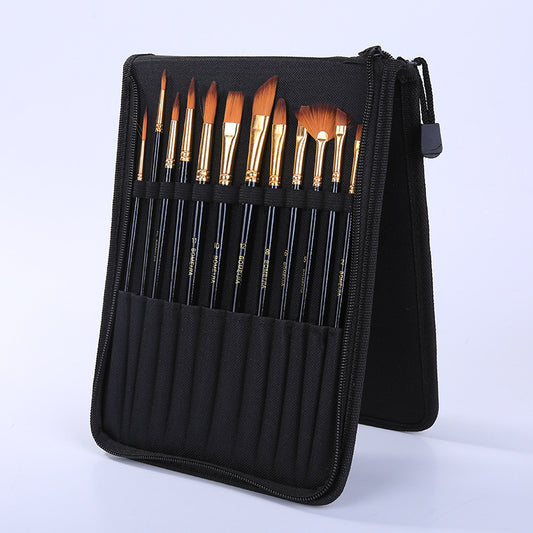 Black Rod Canvas Bag With Scraper Brush Art Supplies Set