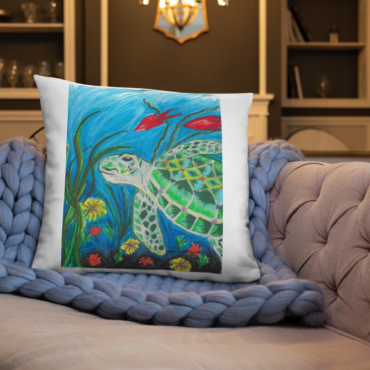 Sea Turtle Jkc Artz Gallery Basic Pillow