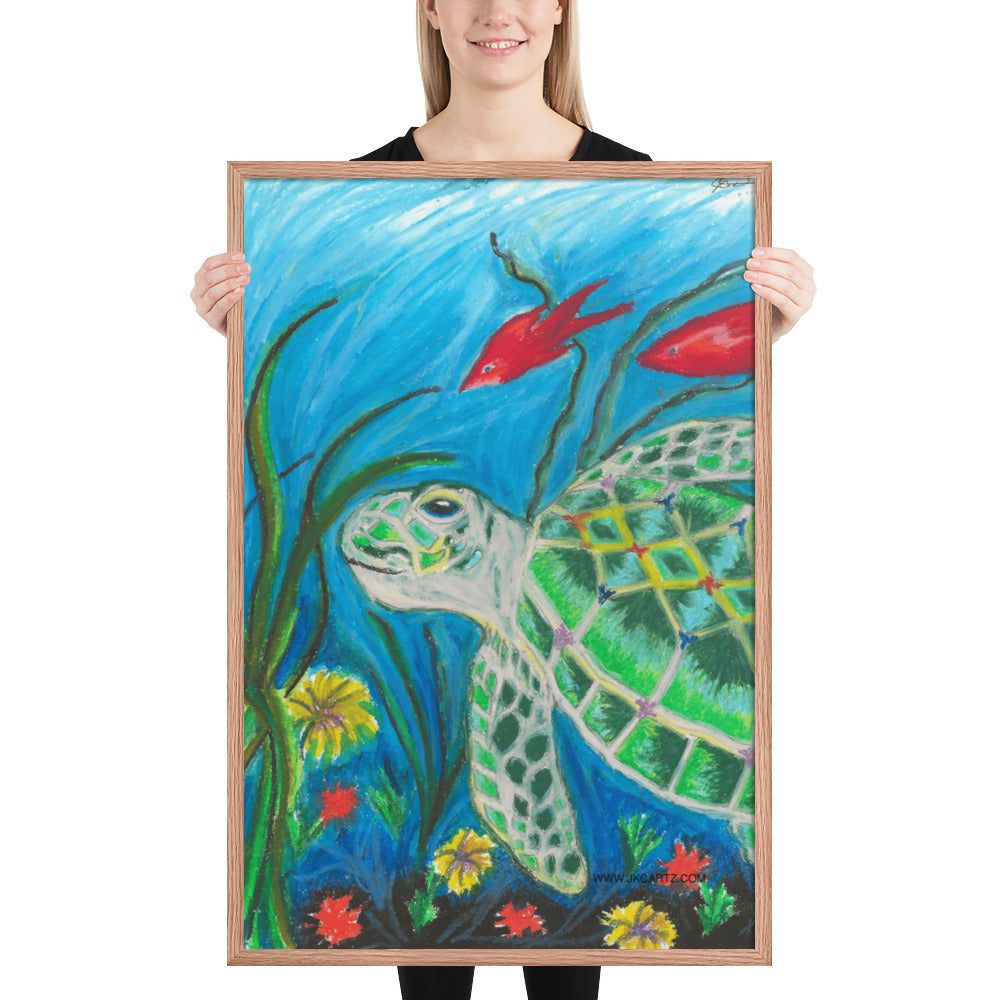 Sea Turtle Jkc Artz Gallery Framed Poster