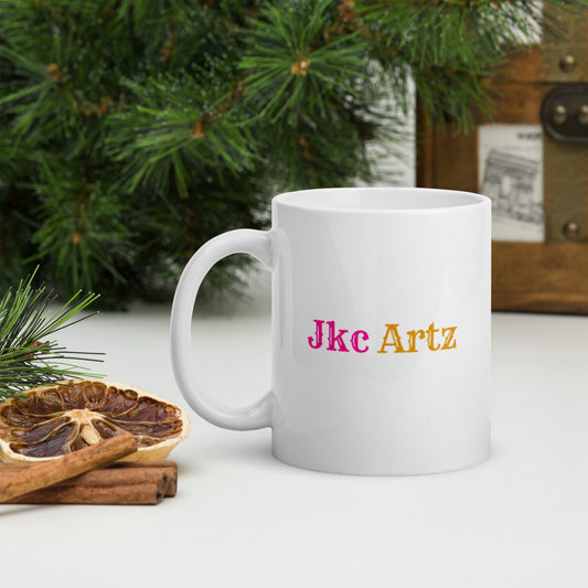 Jkc Artz Logo White Glossy Mug