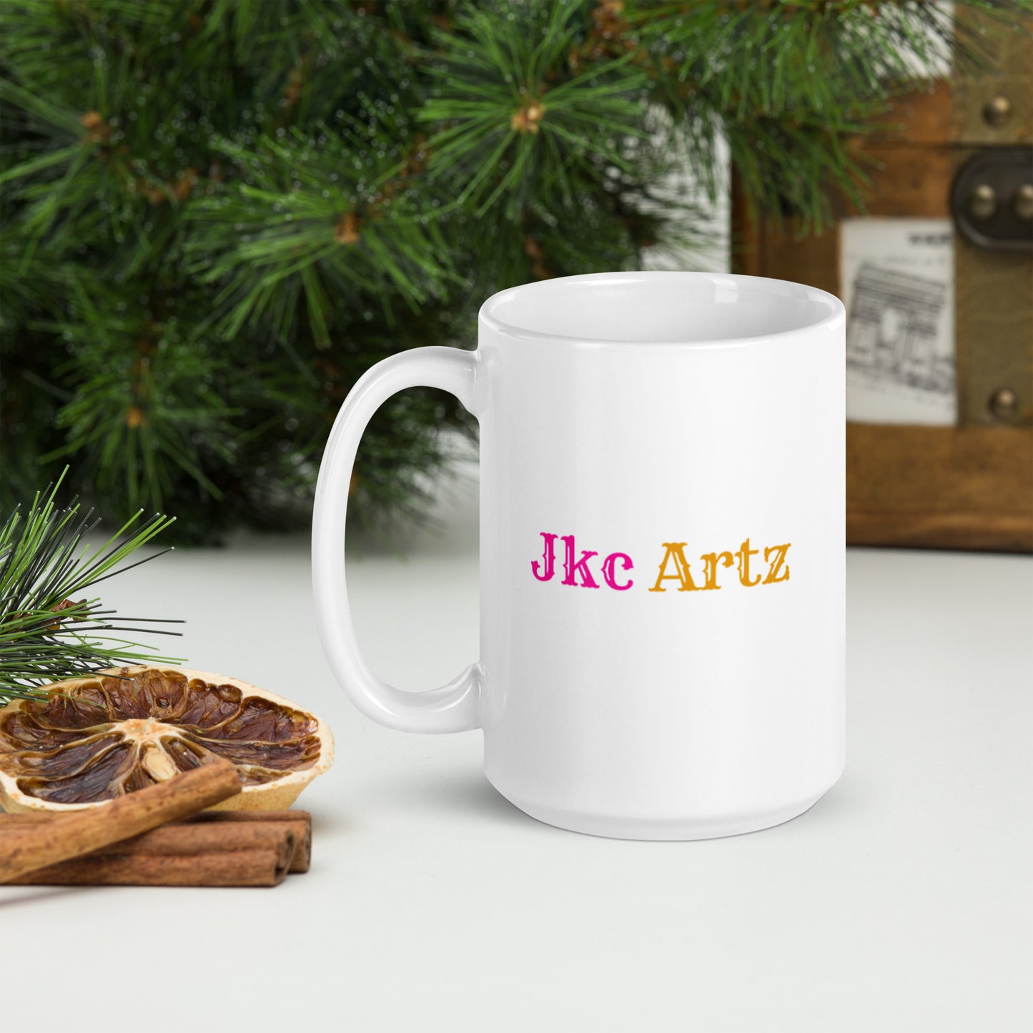 Jkc Artz Logo White Glossy Mug